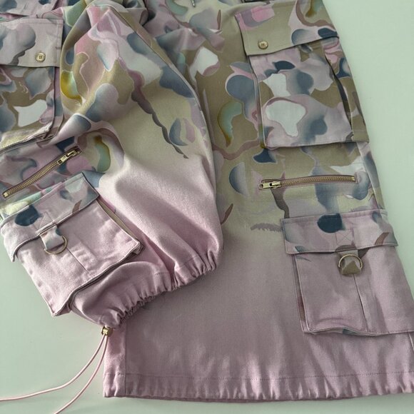 Cynthia Rowley Printed Cotton Twill Cargo Pants, Size S Runs Big - Picture 11 of 17